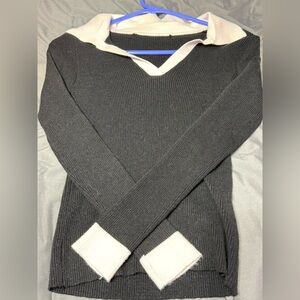 SHEIN Black and Cream Long Sleeve Top